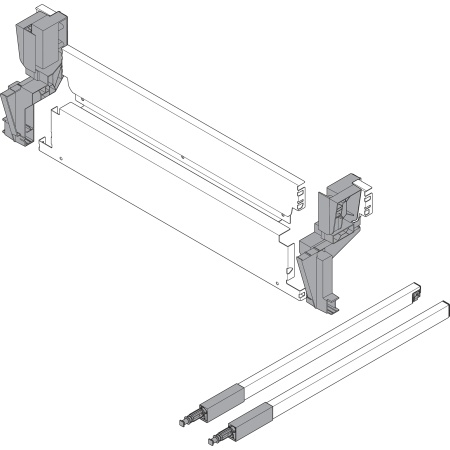 Spate metalic TANDEMBOX pt extragere suspendata cos gunoi, H=96.5mm, LW=460-464mm, culoare gri-alb R9006