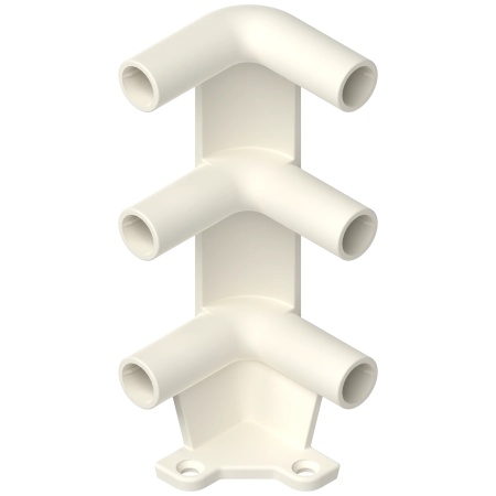 Suport de colt pt polita glisanta pentru trei bare METABOX, albcrem R9001