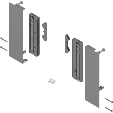 Suport front dr+stg, pt sertar interior MERIVOBOX, E, pentru extragere interioara cu element insertie, gri indiu mat