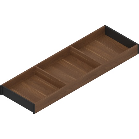AMBIA-LINE Rama, pt LEGRABOX/MERIVOBOX Sertar, Design de lemn, NL=650 mm, Latime=200 mm, Nuc Tenn. / negru-carbon