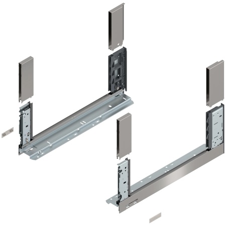 Laterala sertar LEGRABOX C 177 mm, NL=450 mm, dr+stg, free, inox periat-lacuit