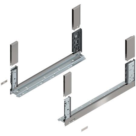 Laterala sertar LEGRABOX C 177 mm, NL=550 mm, dr+stg, free, inox periat-lacuit