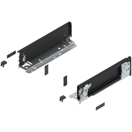 Laterala sertar LEGRABOX interior M 90.5 mm, NL=300 mm, dr+stg, pure, negru-carbon mat