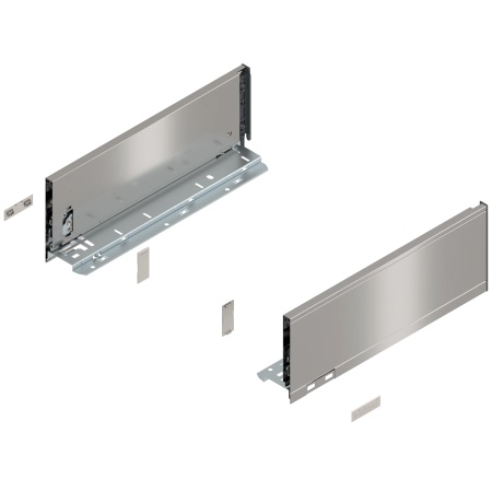 Laterala sertar LEGRABOX K 128.5 mm, NL=350 mm, dr+stg, pure, inox periat-lacuit