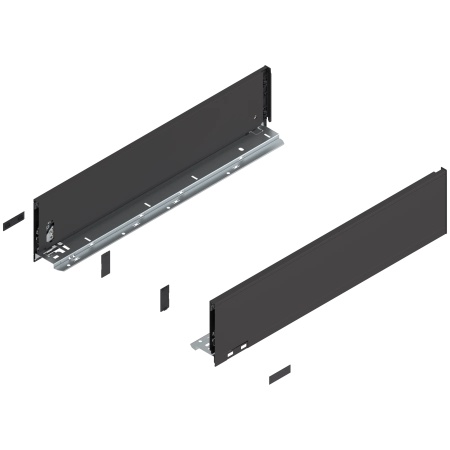 Laterala sertar LEGRABOX K 128.5 mm, NL=550 mm, dr+stg, pure, negru-terra mat