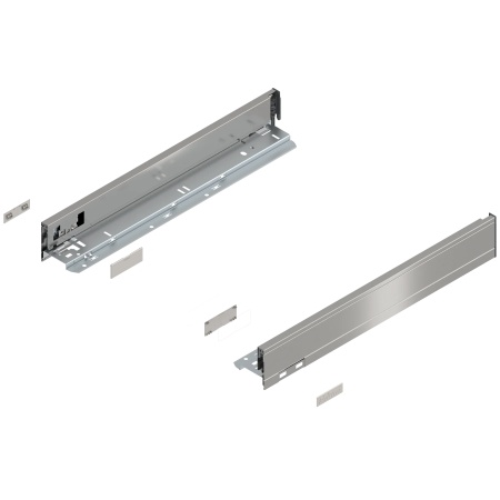 Laterala sertar LEGRABOX N 66.5 mm, NL=450 mm, dr+stg, pure, inox periat-lacuit