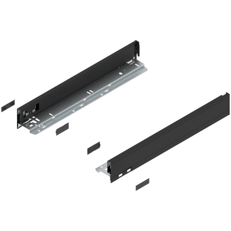 Laterala sertar LEGRABOX N 66.5 mm, NL=450 mm, dr+stg, pure, negru-carbon mat