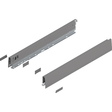 Laterala sertar MERIVOBOX N 500mm, dr+stg gri indiu mat, (68.5mm)