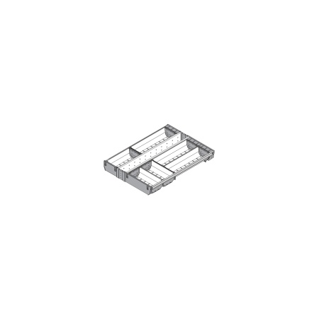 ORGA-LINE, Set casete TANDEMBOX, NL=500mm, KB=450mm inox-periat/gri inchis (ocupare completa)
