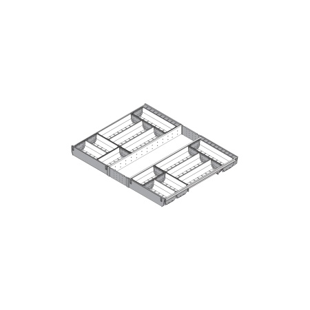 ORGA-LINE, Set casete TANDEMBOX, NL=600mm, KB=800mm inox-periat/gri inchis (ocupare completa)