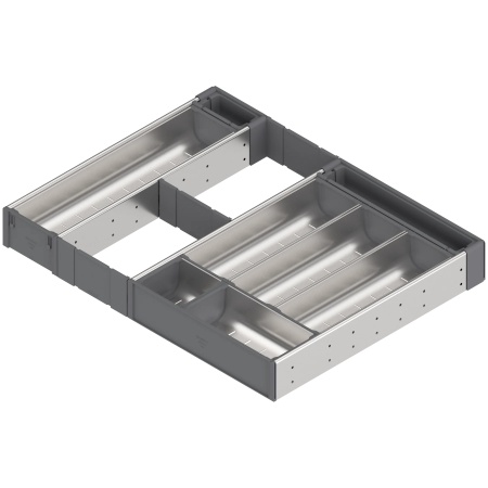 ORGA-LINE, Set combinat sertar lemn, NL=450mm, latime=512mm inox-periat/gri inchis