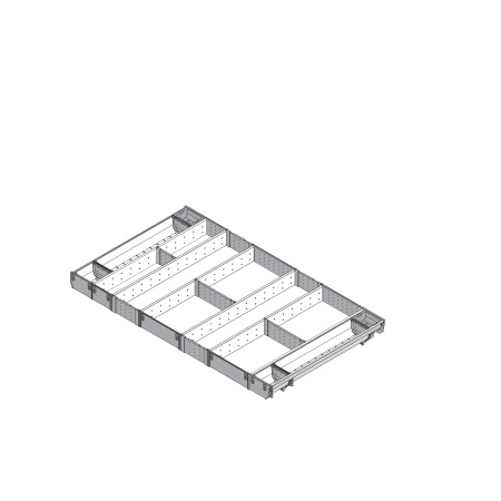 ORGA-LINE, Set combinat TANDEMBOX, NL=550mm, KB=1000mm inox-periat/gri inchis