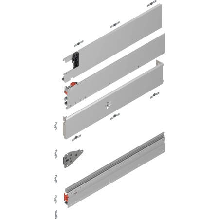REVEGO duo - Şină de glisare tip pocket set, NL=525 mm, stânga