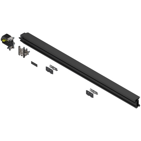 REVEGO duo - Suport rulant set, pentru latime interioara de corp in aplicatie: 1350 mm, stanga, negru