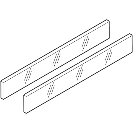 Set 2 buc elemente de insertie laterale TANDEMBOX antaro, H=91.5mm, NL=450mm, sticla, satinat