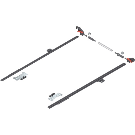 Stabilizare laterala, NL=650mm, KB=1400mm, MERIVOBOX, extensie totala R7037 gri inchis