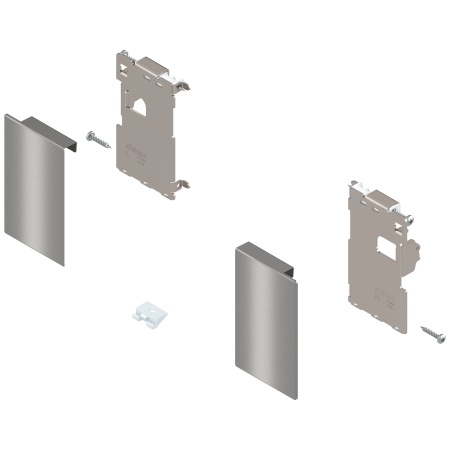 Suport front cu surub pt distantiere sertar interior LEGRABOX pure, stanga+dreapta, inox periat-lacuit