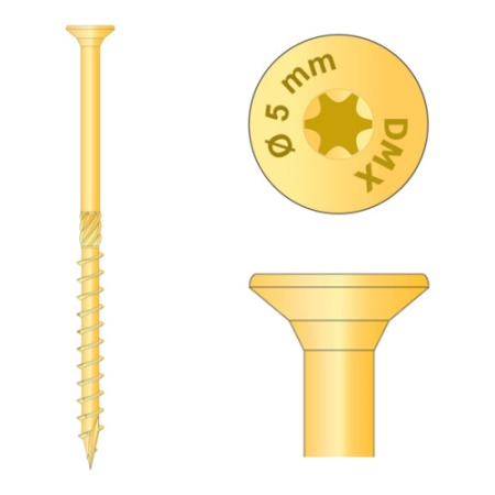 Surub dulgherie cap inecat 6x 80mm TX30 (100buc/pachet)
