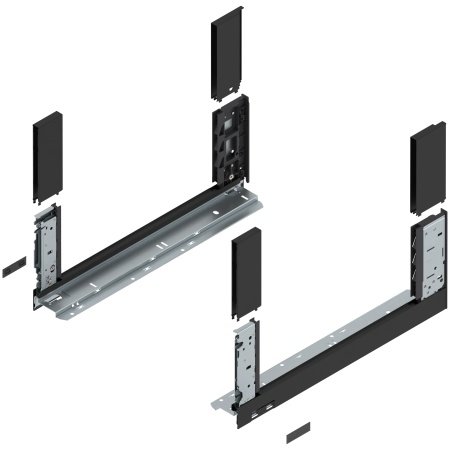 Laterala sertar LEGRABOX C 177 mm, NL=450 mm, dr+stg, free, negru-carbon mat