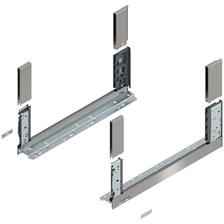 Laterala sertar LEGRABOX C 177 mm, NL=500 mm, dr+stg, free, inox periat-lacuit