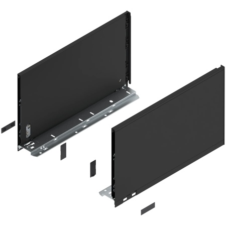 Laterala sertar LEGRABOX F 241 mm, NL=400 mm, dr+stg, pure, negru-carbon mat