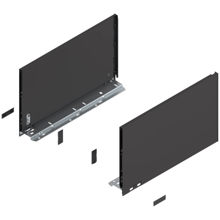 Laterala sertar LEGRABOX F 241 mm, NL=400 mm, dr+stg, pure, negru-terra mat