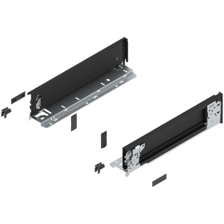 Laterala sertar LEGRABOX interior M 90.5 mm, NL=350 mm, dr+stg, pure, negru-carbon mat
