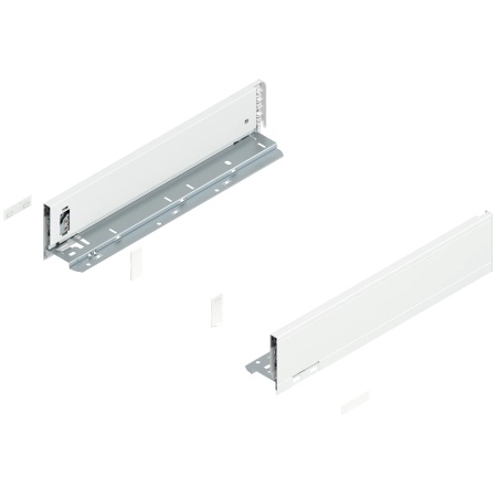 Laterala sertar LEGRABOX M 90.5 mm, NL=400 mm, dr+stg, pure, alb-matase mat