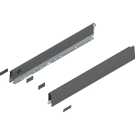 Laterala sertar MERIVOBOX N 550mm, dr+stg, gri-orion, (68,5mm)