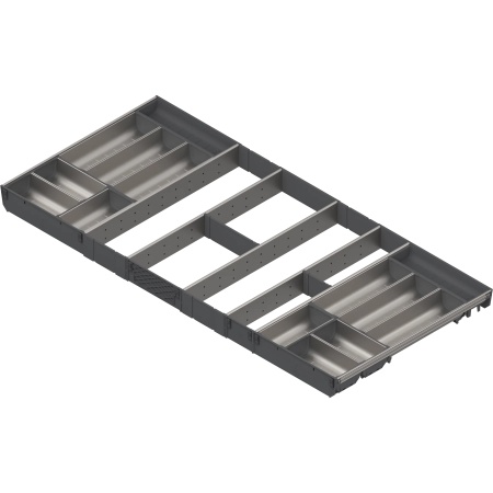 ORGA-LINE, Set casete TANDEMBOX, NL=550mm, KB=1200mm inox-periat/gri inchis (ocupare completa)