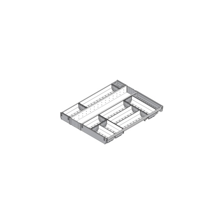 ORGA-LINE, Set casete TANDEMBOX, NL=650mm, KB=600mm inox-periat/gri inchis (ocupare completa)