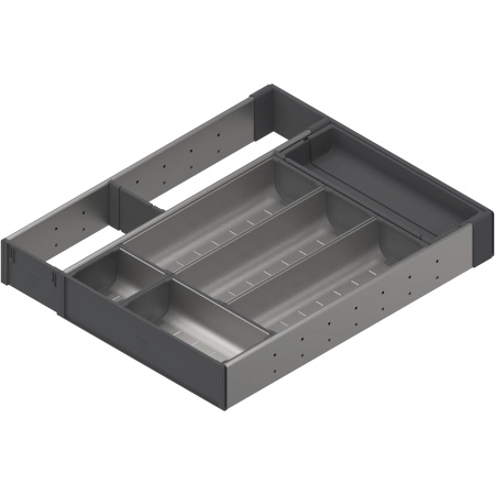 ORGA-LINE, Set combinat sertar lemn, NL=500mm, latime=382mm inox-periat/gri inchis