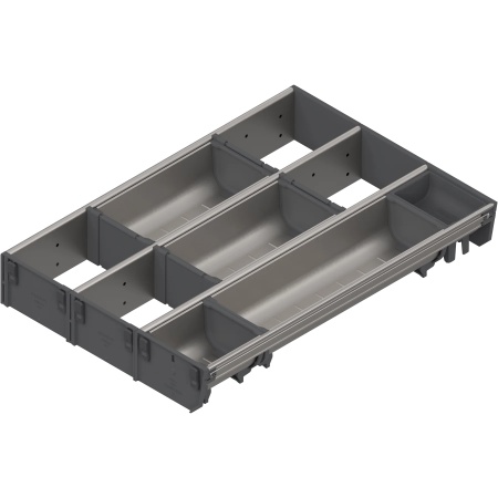 ORGA-LINE, Set combinat TANDEMBOX, NL=450mm, latime=297mm inox-periat/gri inchis (ocupare partiala)