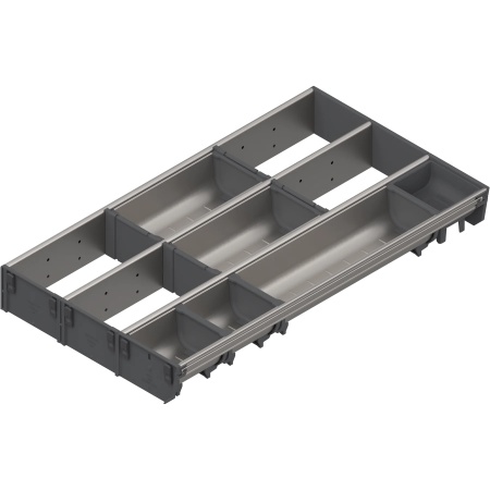 ORGA-LINE, Set combinat TANDEMBOX, NL=550mm, latime=297mm inox-periat/gri inchis