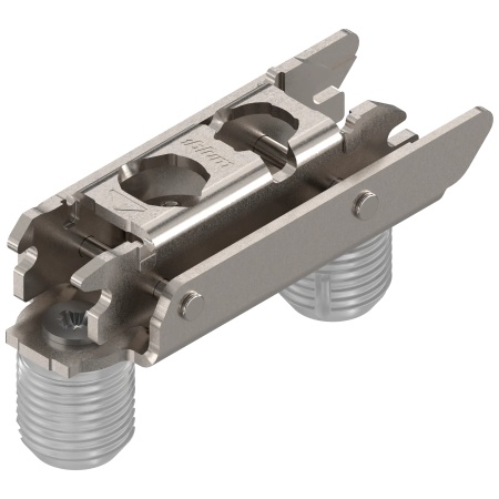 Placuta balama CLIP, in cruce, inaltare 3mm, montare prin presare cu dibluri prinse cu şuruburi, excentric