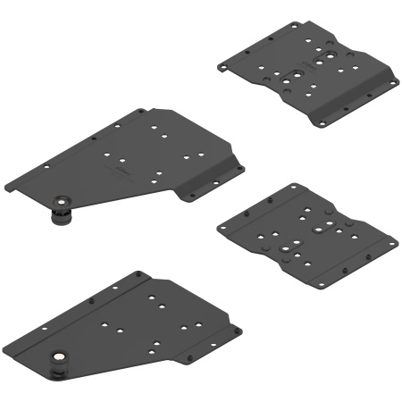 REVEGO duo - Conector tip pocket set, pentru aplicatie fara plinta, otel, prindere cu surub, negru
