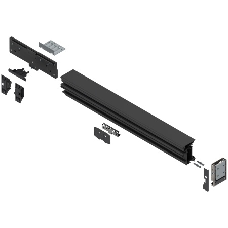 REVEGO duo - Prelungitor sina pentru mecanism glisare set, Lungime 742 mm, pentru latime interioara corp 800 mm, stanga, negru