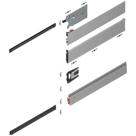 REVEGO uno - Sina de glisare tip pocket (set), NL=700mm, Stanga +E6/Ev1 natur