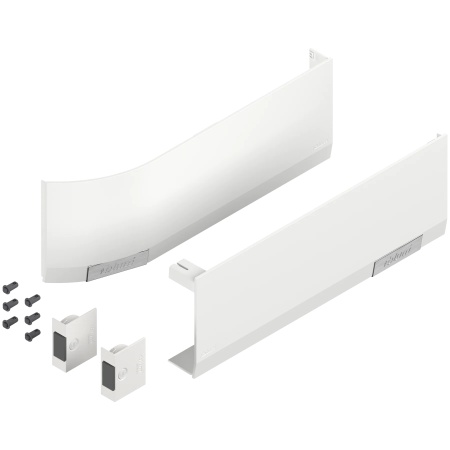 Set capace acoperire pt AVENTOS HF/HS/HL top cu comutator declansare, montaj in cant, stanga+dreapta, alb-matase/inox-g
