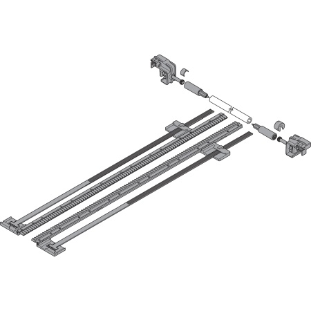 Stabilizare laterala, NL=650mm, KB=1400mm, TANDEM, extragere partiala, grosime placa 11-16 mm, culoare gri inchis R7037