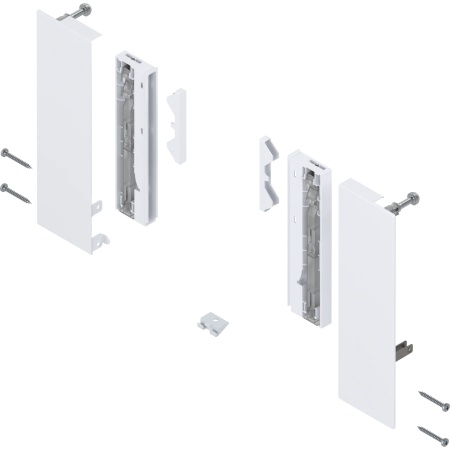 Suport front dr+stg, pt sertar interior MERIVOBOX, E, pentru extragere interioara, element inserție, alb matase