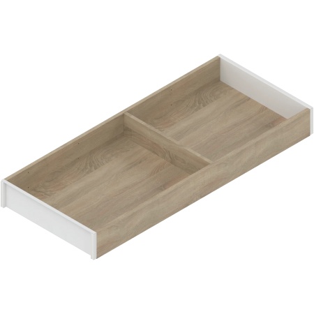 AMBIA-LINE Rama, pt LEGRABOX/MERIVOBOX Sertar, Design de lemn, NL=500 mm, Latime=200 mm, Stejar Bard./alb-matase