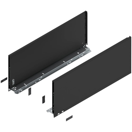 Laterala sertar LEGRABOX F 241 mm, NL=600 mm, dr+stg, pure, negru-carbon mat