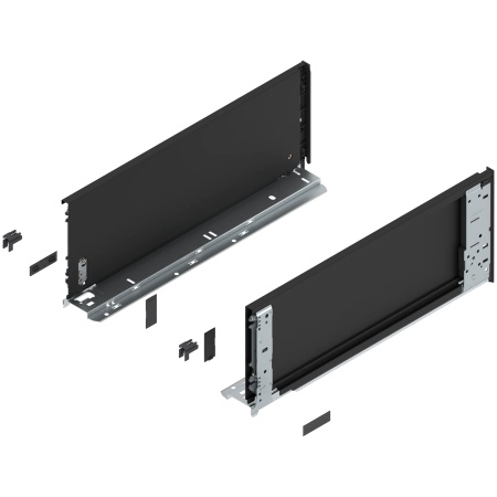 Laterala sertar LEGRABOX interior C 177 mm, NL=450 mm, dr+stg, pure, negru-carbon mat