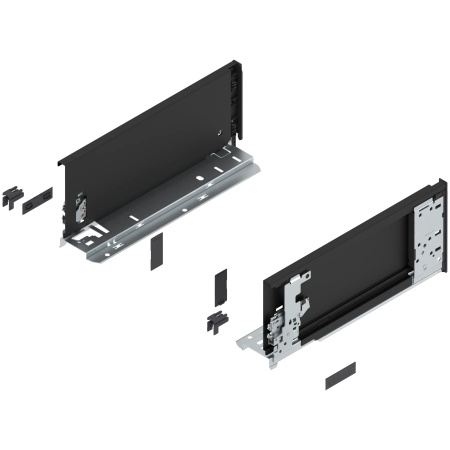 Laterala sertar LEGRABOX interior K 128.5 mm, NL=300 mm, dr+stg, pure, negru-carbon mat