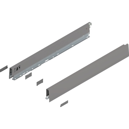 Laterala sertar MERIVOBOX N 550mm, dr+stg gri indiu mat, (68.5mm)