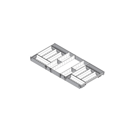 ORGA-LINE, Set casete TANDEMBOX, NL=450mm, KB=1000mm inox-periat/gri inchis (ocupare completa)