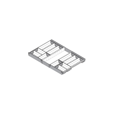 ORGA-LINE, Set casete TANDEMBOX, NL=500mm, KB=800mm inox-periat/gri inchis (ocupare completa)