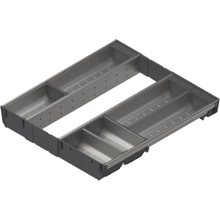 ORGA-LINE, set casete TANDEMBOX, NL=500mm,ocupare totala KB=500mm inox periat/gri inchis