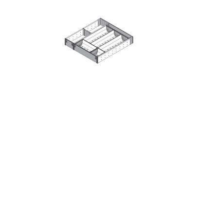 ORGA-LINE, Set combinat sertar lemn, NL=450mm, latime=382mm inox-periat/gri inchis